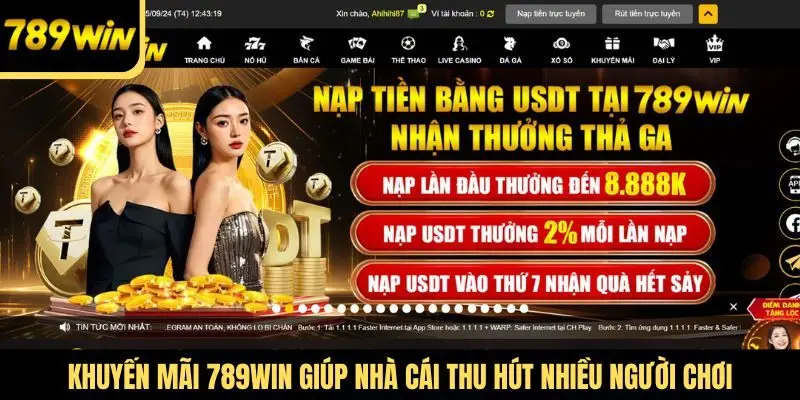 Khuyến mãi 789Win giúp nhà cái thu hút nhiều người chơi
